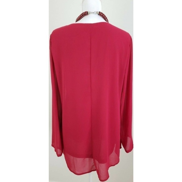 Cestyle ~Women Size L~ Red Long Sleeve Blouse Shirt Top NWT. - Picture 10 of 12